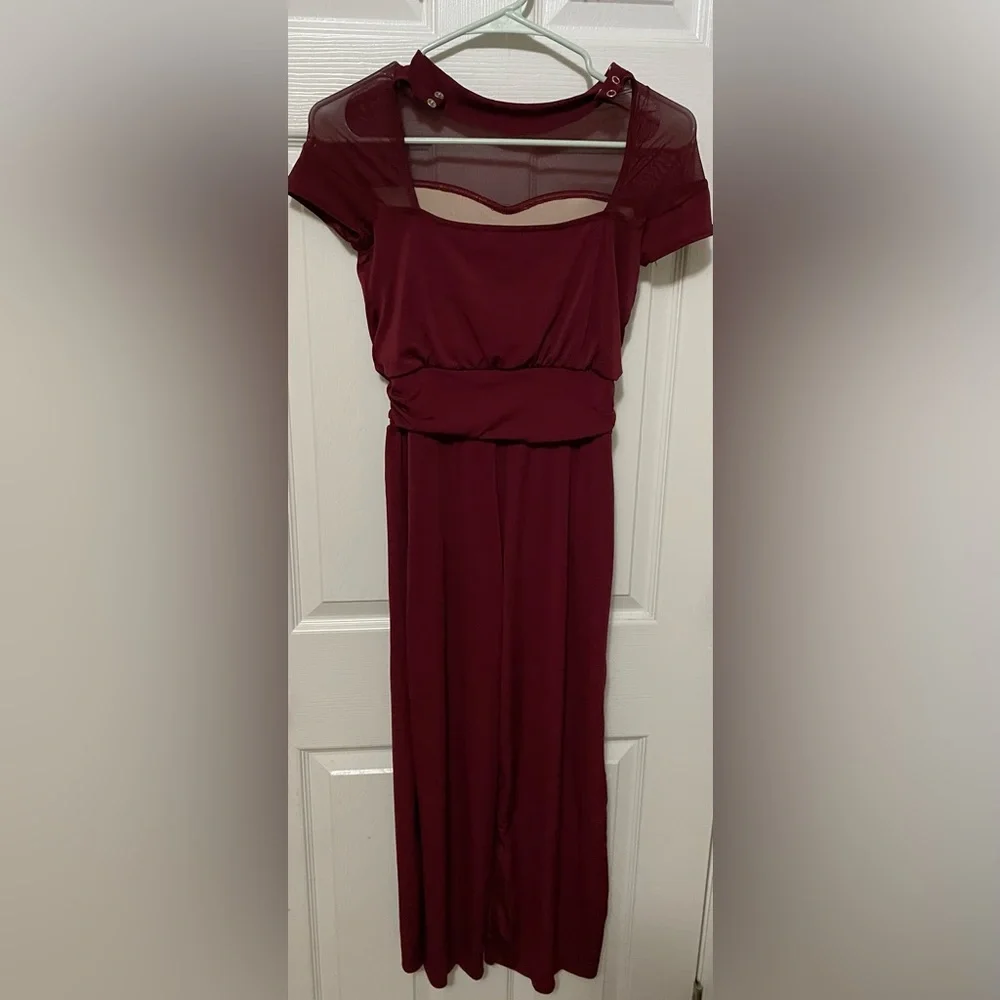 Weissman Burgundy Child Large Jumpsuit Contemporary Dance Costume